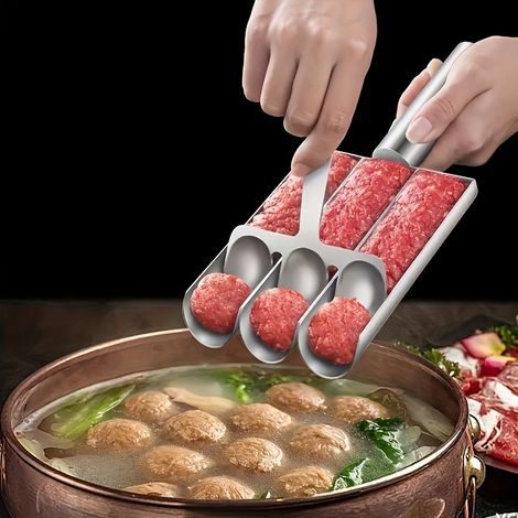 1 moule à boulettes de viande en acier inoxydable, moule à boulettes de poisson et à pâte de crevettes. (1/5)