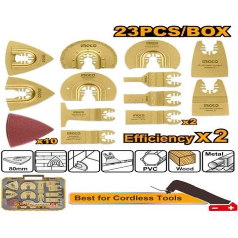 Ensemble de 23 pièces pour outils oscillant dans un coffret - INGCO - AKTMT2301
