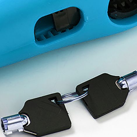 Elektrisches Motorrad-Diebstahlsicherungs-Lenkerschloss, hohe Verdrehfestigkeit, automatische Verriegelung, blaues Kabel, akustischer Alarm (1/4)