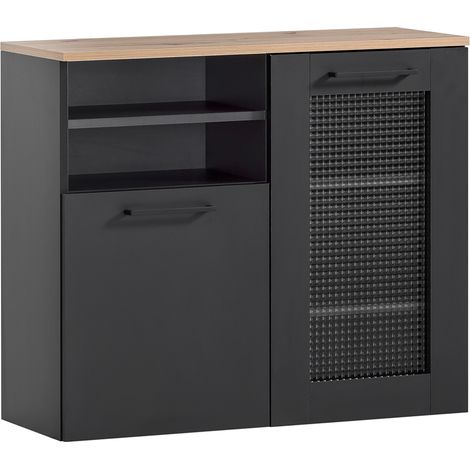 Badezimmer Hängeschrank schwarz matt  MASON-80 (1/5)