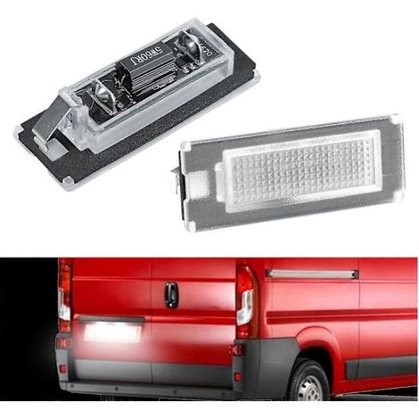 Zwei LED-Immatrikulationstafeln, ohne standardmäßige CAN-Busse, weiß, passend für die Modelle Fiat Ducato, Citroën Jumper, Peugeot Boxer 2006 und andere. (1/5)