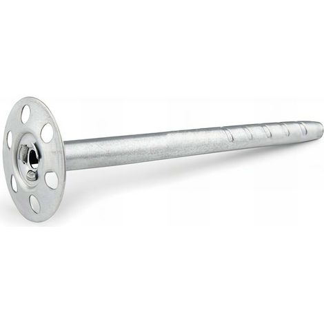 Index – Chevilles métalliques pour panneaux isolants 8 x 140 mm – Charge maximale 50 kg – Lot de 250 unités – Pour béton armé et bois dur