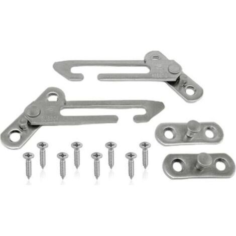2 PCS Limiteur de Fenêtre, UPVC Serrure De Fenêtre, Limiteur de Fenêtre à Battants en Acier Inoxydable, Inoxydable Entrebâilleur Verrou de Sécurité, Avec vis