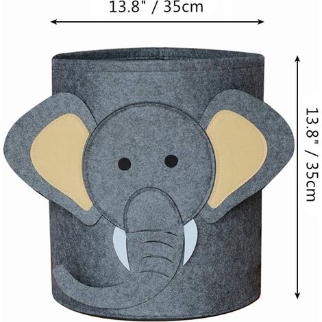 Panier à linge multifonctionnel et pratique, en feutrine, avec motif de dessin animé, pour jouets d'enfants et vêtements sales. (1/3)