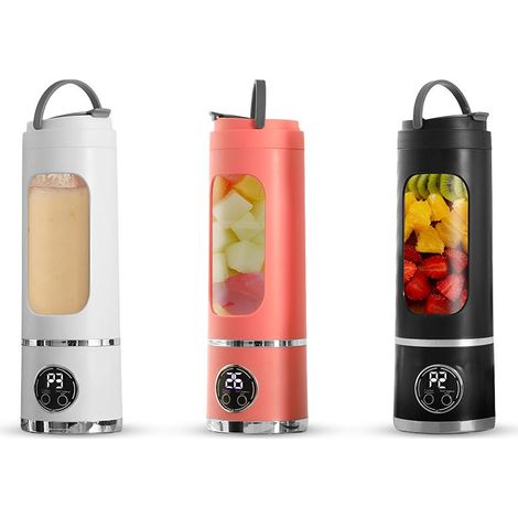 Mixeur portable sans fil, bouteille rechargeable USB, 450ml, lames en acier. Couleur: Blanc (1/5)