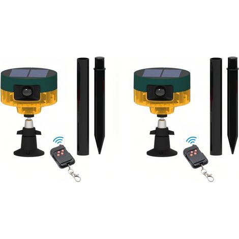 2 Pack Détecteur De Mouvement Solaire, Sirène 129db, Led Clignotante, Étanche Ip65, Pour Extérieur (1/5)