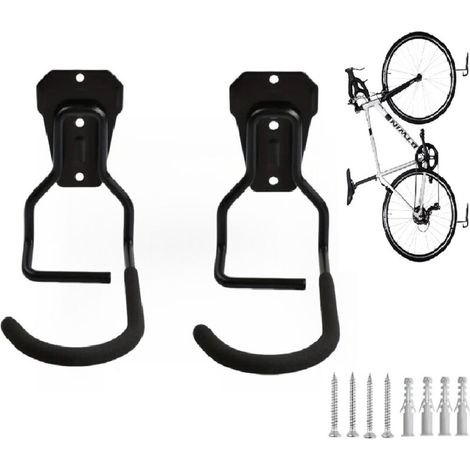 Set di 2 ganci verticali a forma di L, portabici, gancio resistente per portabici da parete per garage (1/4)