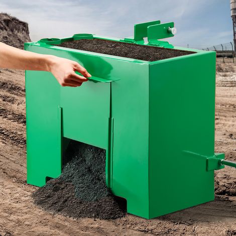 VEVOR Ballastbox, 3-Punkt-Traktorballast der Kategorie 1 mit 363 kg Tragkraft, mit Standard-2-Zoll-Anhängerkupplung, Stahlkonstruktion, 0,09 m³ Volumen, Laderanbau mit Schiebetür, Grün (1/5)