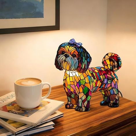 Decorative Resin Poodle Lamp, LED Dog Lamp, Night Light for Dog Lovers, Kids Room Decor (1/5)