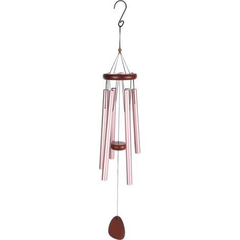 Carillon commémoratif pour chien, en bois et aluminium étanches, rose, 94 cm (37 pouces), cadeau de condoléances pour la perte d'un chien, décoration pour jardin et intérieur. (1/5)