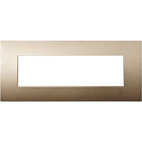 Placca Plastica ETTROIT Serie Venus 7 Posti/Moduli 507 Compatibile Con Vimar Arke, 14 Colori Disponibili (Oro)
