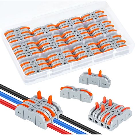 Connecteurs Électriques, Rapides à Levier pour Domino Électrique et Cosses Électriques - Compatible avec Câbles 6mm², Goulottes et Raccords Étanches(33 Pièces) (1/5)