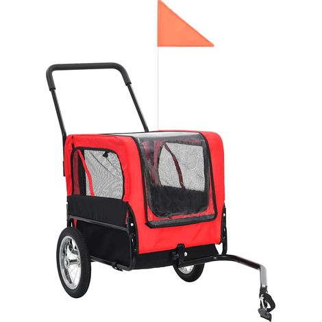 Maison Exclusive - 2-in-1 Fahrradanhänger für Hunde und Buggy Rot (1/5)