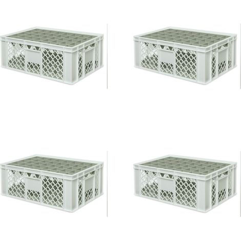 BRB 4x boîte en verre 600x400 mm 40 verres jusqu’à 205 mm de hauteur/diamètre 67 mm, blanc