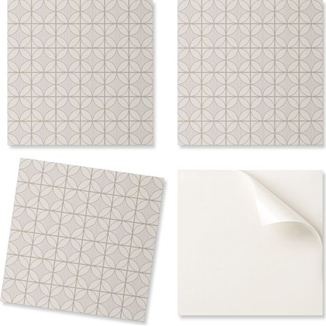 Azulejos de vinilo estampados para pared de comedor con dise帽o geom茅trico de c铆rculos, 20x20x20 cm.