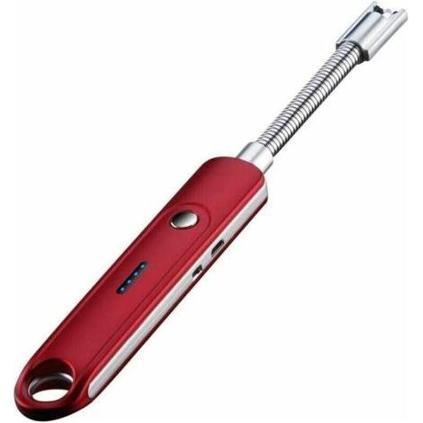 Briquet à arc long rechargeable, coude pivotant à 360° flexible avec interrupteur de sécurité à affichage de la batterie LED, adapté pour tuyau bougie poêle grill (1/4)