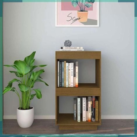 810842 Bibliothèque Marron miel 40x35x71 cm Bois de pin massif (1/5)