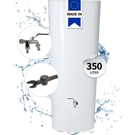 GARANTIA COLOR 2in1 Regentonne Komplett-Set 350 Liter coco inkl. Chrom-Doppelauslaufhahn und Fallrohranschluss (1/5)