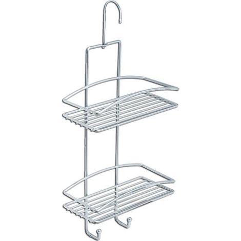 SUPPORTO PER DOCCIA DOPPIO C/GANCIO H48 CM ACCIAIO VERNICIATO