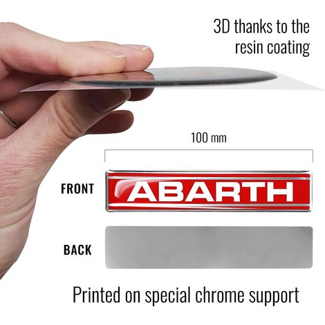 Abarth Adesivi 3D - Modello: SCRITTA - Dimensione: 100 MM