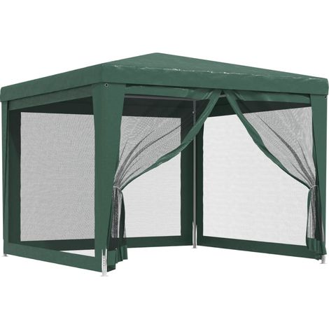 Maison Exclusive - Partyzelt mit 4 Mesh-Seitenwänden Grün 3x3 m H