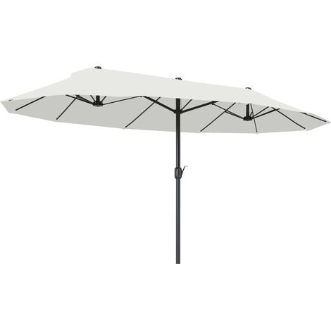 Ombrellone da Giardino Doppio 4.6x2.7 m, Ombrellone da Giardino a 12 Stecche in Acciaio e Poliestere Anti UV con Prese d'Aria e Manovella per Balcone e Terrazza (1/5)