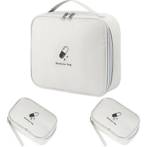 3 Pièces Trousse de Secours Vide,Étanche Sac de Médecine Portable,Sac de Rangement de Médicaments pour Maison, Bureau (1/3)