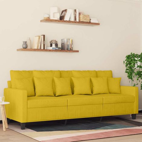 Canapé-Sofa à 3 places Jaune 180 cm Velours 223886 (1/5)