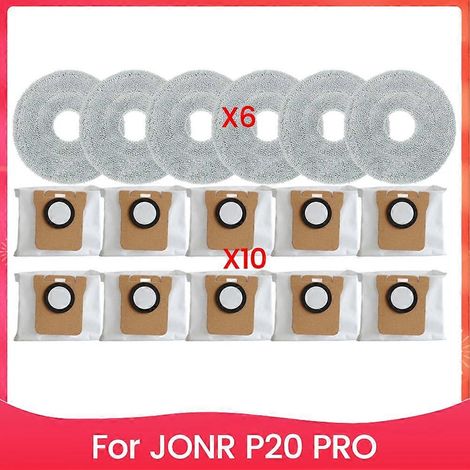Sac à poussière et lingette de nettoyage en microfibre efficace pour aspirateur JONR P20 PRO (16 pièces) (1/5)
