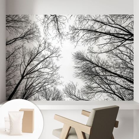 Papier peint intissé décoratif avec colle pour salon chambre et bureau Installation rapide Branches nues 104x70 cm (1/5)