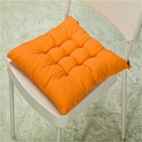 Lot 6 coussins chaise carrés 40x40cm oranges - - Matelassés, pour intérieur/extérieur (1/4)