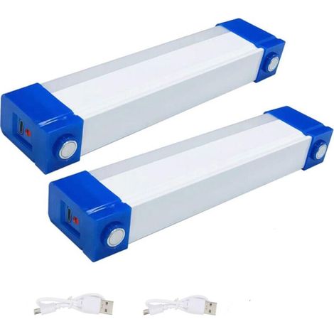 Lampe de poche LED rechargeable, lampe de camping USB portable avec crochet, lampe de secours LED rechargeable, 2 pièces, version pilote, 50 W. (1/5)