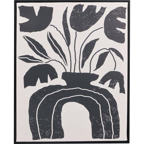 Giftdecor Decoración de Pared Arte Floral Negro 40 x 50 cm (1/2)