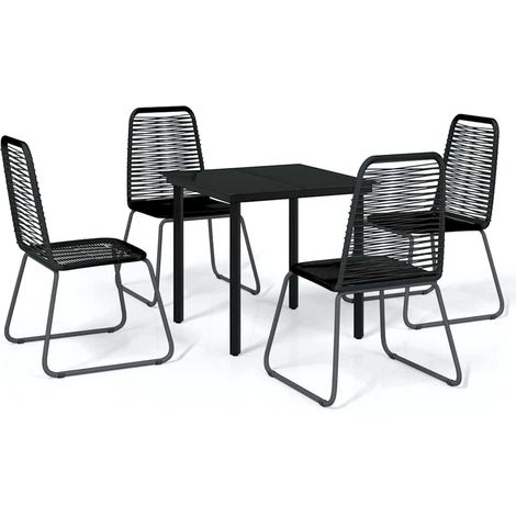 Maison Exclusive - Set Mobili da Pranzo per Giardino 5 pz Nero (1/5)