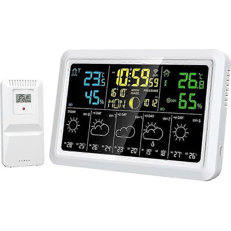 Station météo multifonction Tuya Wi-Fi - Mesure de la qualité de l'air, de la température et de l'humidité - Phase lunaire - Édition 0724 (1/5)