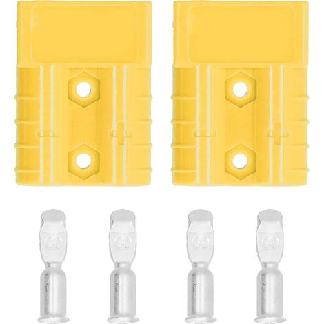 Kit de 2 connecteurs de batterie 50 A à déconnexion rapide, légers, pour faisceau de câbles, calibre 6 AWG, 600 V, jaune (1/5)