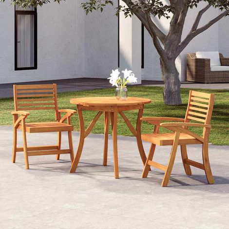 vidaXL Set da Pranzo per Giardino 3 pz in Legno Massello di Acacia (1/5)