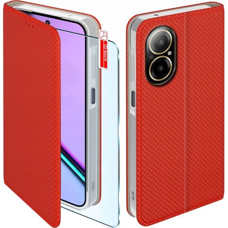 Funda tipo libro para Realme C67 4G con tapa abatible y cristal protector. (1/5)