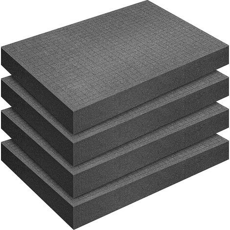 Mousse Prédécoupée Cube, 4PCS 400 x 300 x 50mm, Superfine Grille 10 mm Pour Mallette et Jeu de Figurines (1/5)