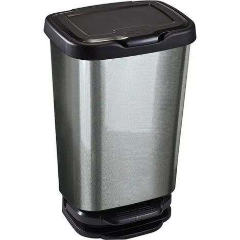 Pedalabfalleimer Jive 39,2 x 29,6 x 63,4 cm, 40 l, metallisch