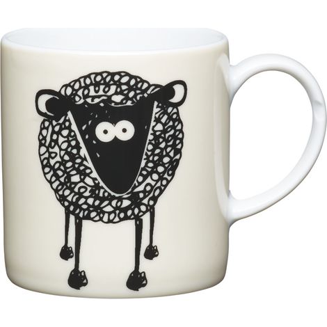 Kitchencraft Taza para Café con Motivos de Oveja, Porcelana, Multicolor, 7x4x7 cm