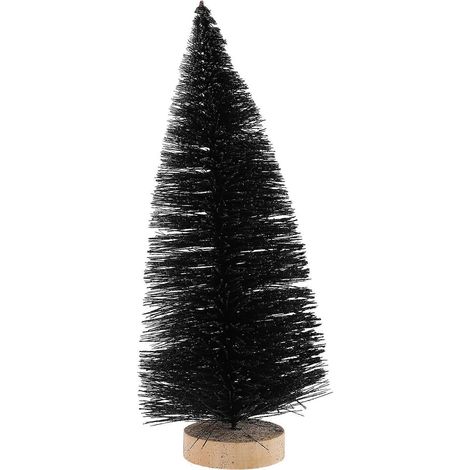 Sapin de Noël artificiel en pin, mini sapin de Noël de bureau, décoration de sapin de Noël-25x12cm-Black (1/3)