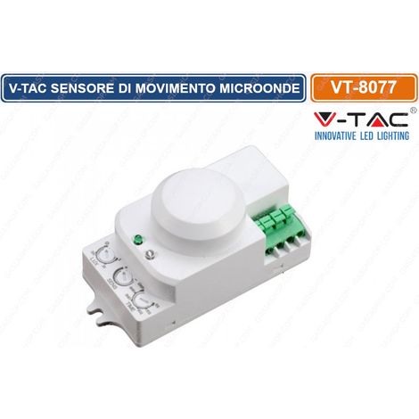 V-TAC VT-8077 SENSORE DI MOVIMENTO A MICROONDE PER LAMPADE LED - SKU 1446