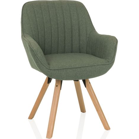 Besucherstuhl / Dining Stuhl SCANDI SOFT Stoff salbei hjh LIVING (1/5)