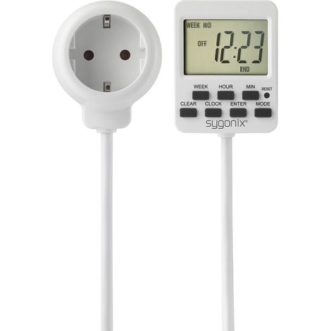 Sygonix SY-5178380 Temporizzatore digitale Settimanale 3500 W Funzione di conto alla rovescia, Funzionamento continuo, (1/5)