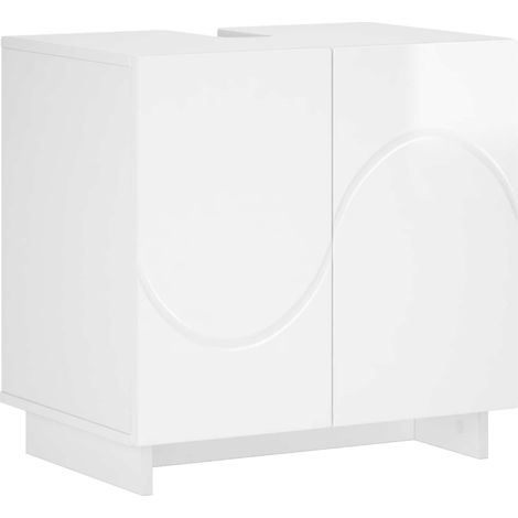 Badezimmerschrank Hochglanz Weiß 60 x 41 x 58 cm Holzwerkstoff vidaXL (1/5)