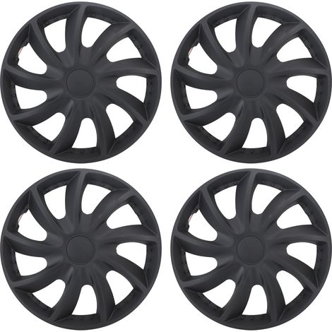 Enjoliveur de roue noir de 15 pouces, Protection complète, résistant aux rayures, universel, adapté aux voitures, camions et fourgonnettes, 4 pièces (1/5)