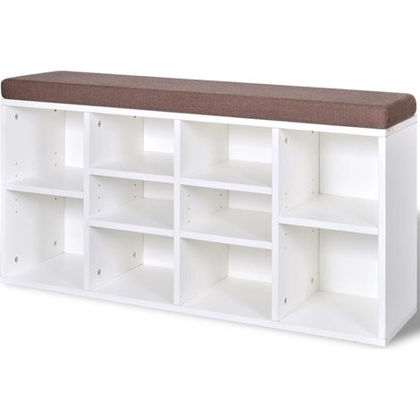 Maison Exclusive - Schuhschrank Schuhbank Sitzbank 10 Fächer weiß