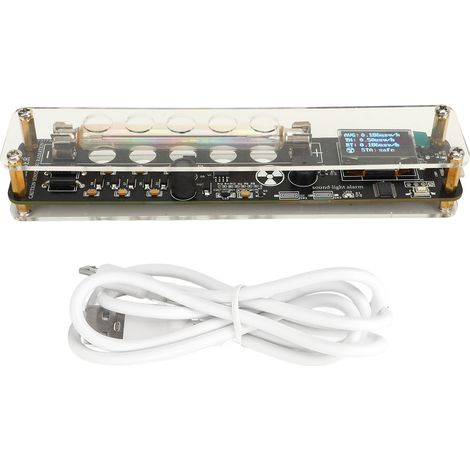Compteur Geiger numérique portable Détecteur de radiations nucléaires USB Dosimètre avec alarme sonore et lumineuse (1/5)