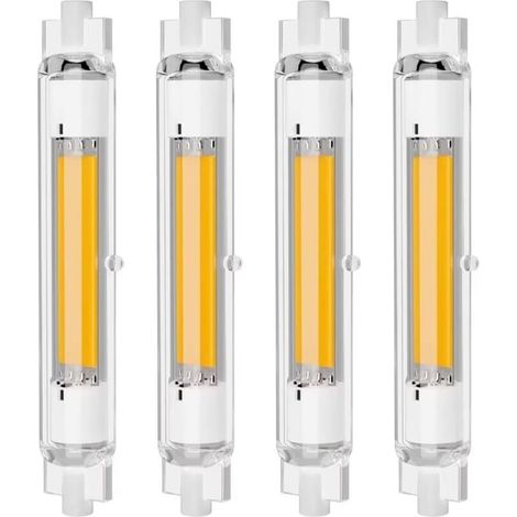 Lot de 4 Ampoules LED R7S 118mm 30W Dimmables, Blanc Chaud 3000K, Sans Scintillement (1/5)